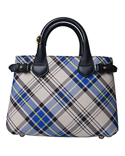 Banner Tote, Leather, Blue Tartan, 2018,S, DB